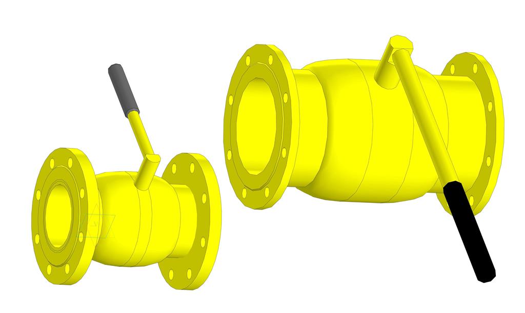 3D модель Кран шаровый 100 и 159 мм