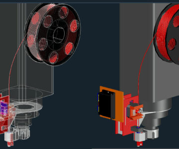 3D модель Сборка приставки экструдера для 3D печати на робот KUKA