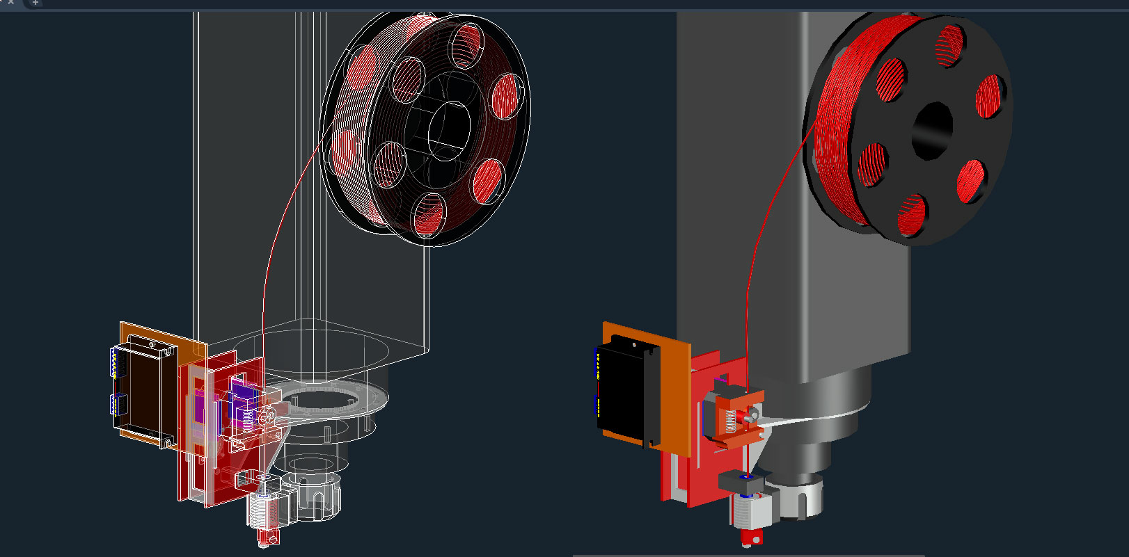 3D модель Сборка приставки экструдера для 3D печати на робот KUKA