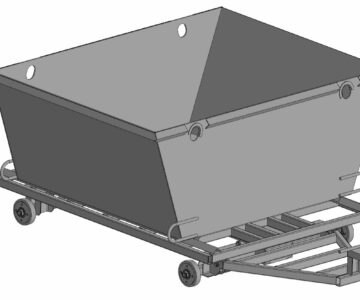 3D модель Тележка с банкой для отходов Q=2.3т, V=1.5м3
