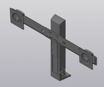 3D модель Кронштейн для двух мониторов Ergotron WorkFit