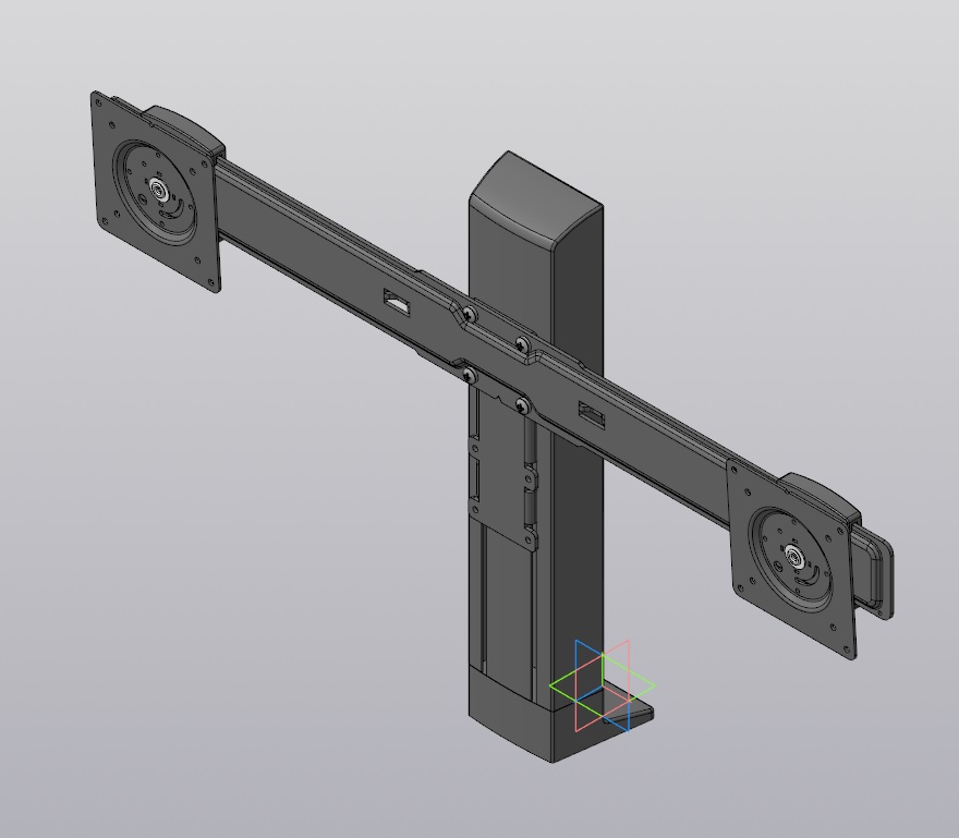 3D модель Кронштейн для двух мониторов Ergotron WorkFit