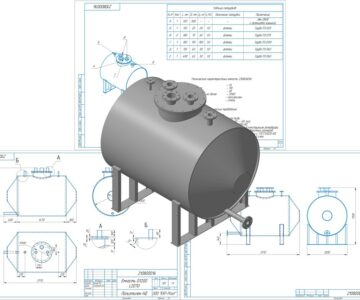 3D модель Емкость горизонтальная V=1,6 м 3