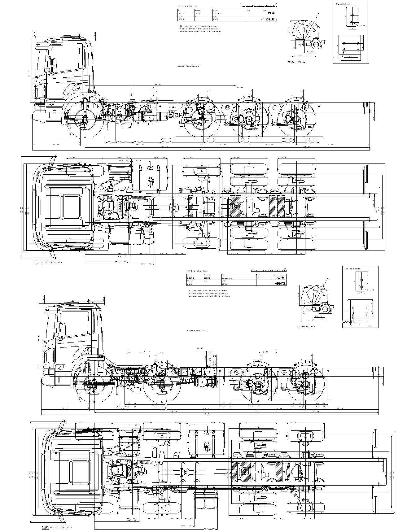 Чертеж Шасси Scania CB8x2 и CB8x2/4