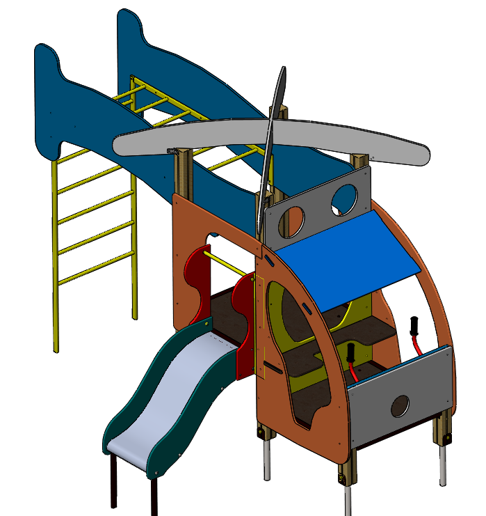 3D модель 3D модель детского игрового комплекса "Вертолет"