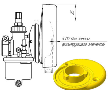 3D модель Переходник с карбюратора веломотора на фильтрующий элемент 3M™