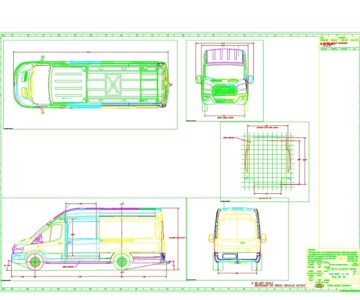 Чертеж Габаритный чертеж Ford Transit L4H3