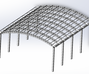 3D модель Навес дуговой 6920 на 8740 мм