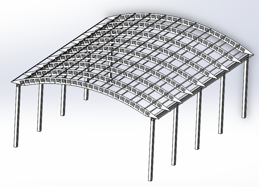 3D модель Навес дуговой 6920 на 8740 мм