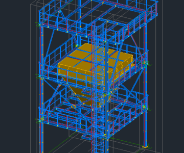 3D модель Этажерка под циклон размерами 5,6х5,6х11,1(h). Модель Advance Steel+чертежи