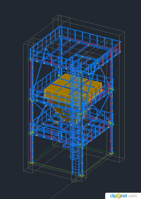 3D модель Этажерка под циклон размерами 5,6х5,6х11,1(h). Модель Advance Steel+чертежи