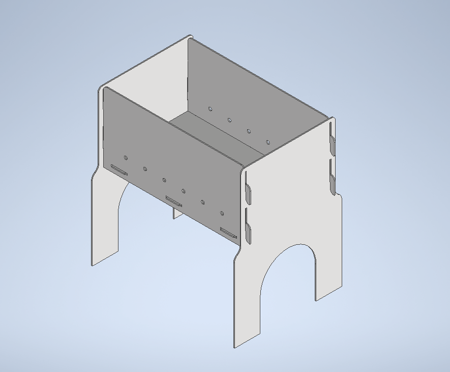 3D модель Мангал походный 446x266x470