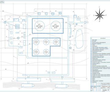 Чертеж Проект речной нефтебазы 2-го класса в г. Тобольск с грузооборотом 300 тыс. т./год