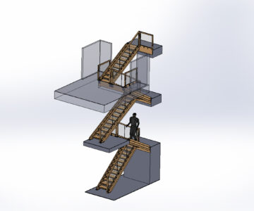 3D модель Лестница (Высота пролетов (в мм) - 2370, 3475, 5495, 7055, 8628)