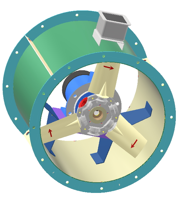 3D модель Осевой вентилятор противодымной вентиляции ВО 21-12-5.6