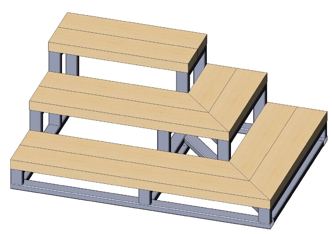 3D модель Ступени с досками.