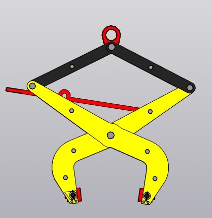 3D модель Клещи для транспортировки угольных блоков грузоподъёмностью 1500 кг