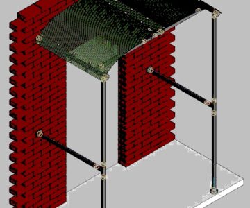 3D модель Крыльцо с навесом из поликарбоната