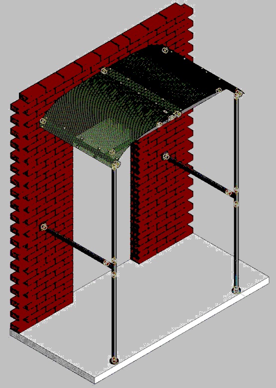 3D модель Крыльцо с навесом из поликарбоната