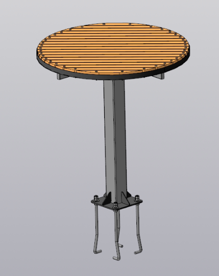 3D модель Уличный стол диаметром 1000 мм МАФ