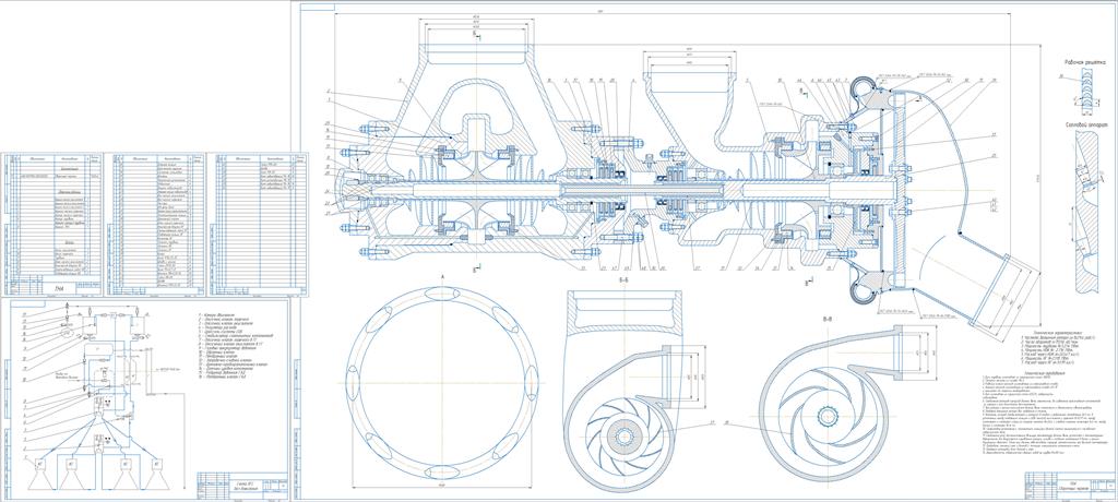 Чертеж Проектирование турбонасосного агрегата для двигателя первой ступени ракеты на основе аналога РД107