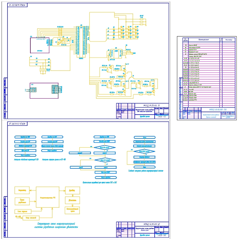 Чертеж Разработка микропроцессорной системы управления синхронным двигателем
