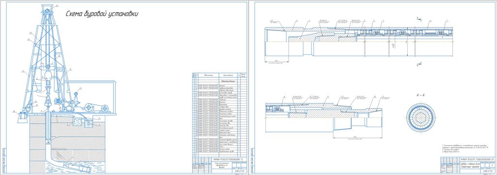 Чертеж Выбор технологии и оборудования при бурении нефтяных и газовых скважин турбобуром