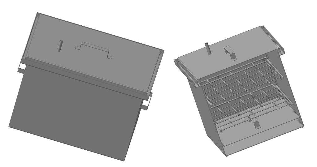 3D модель Коптильня в два яруса с гидрозатвором