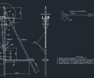 Чертеж Установка разъединителя и концевой муфты на анкерной концевой опоре А10-1