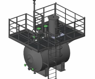 3D модель Резервуар РГСН8 v=8м3 с площадкой обслуживания