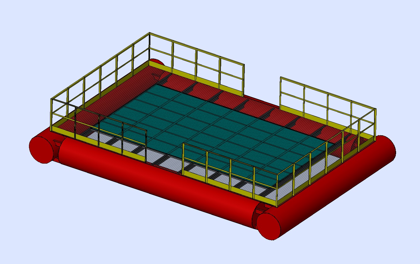 3D модель Плавучая технологическая платформа (плавучий понтон)