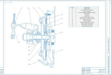 Чертеж Сцепление ВАЗ 2110 с участком для ремонта