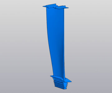 3D модель Рабочая лопатка турбины на базе ТВВД НК-93