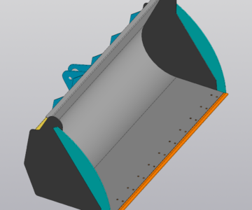 3D модель Ковш фронтального погрузчика погрузчика Frontal 225