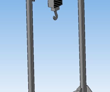 3D модель Монорельс (Кран-балка) Грузоподъёмность Q=0,25т, высота подъёма H=3м, пролёт L=1,7м