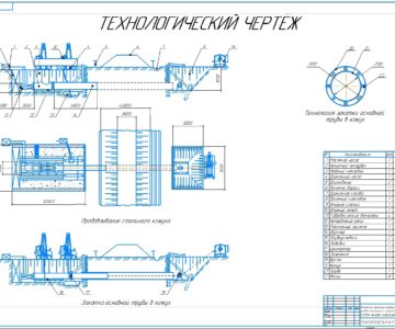 Чертеж Технология и организация работ по укладке магистрального газопровода Dy700мм методом продавливания