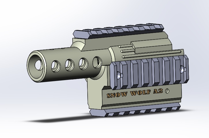 3D модель Накладное RIS-цевье на AUG A2 (от SnowWolf)