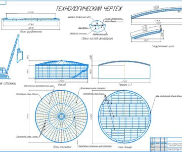 Чертеж Монтаж резервуара 15000 м^3 полистовым способом