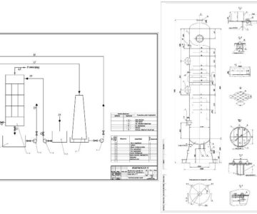 Чертеж Разработка абсорбционной установки по заданным исходным данным