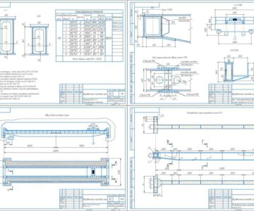 Чертеж Проектирование металлоконструкции мостового крана - пролет  30 м