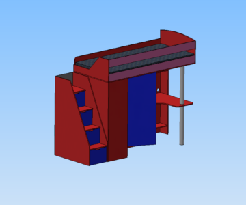 3D модель Детская кровать "Чердак"