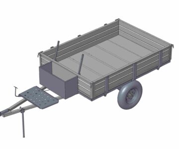 3D модель 3D-модель прицепа-тележки для мотоблока