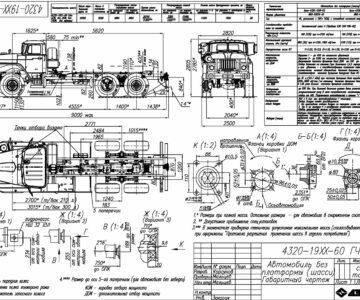 Чертеж Урал 4320-19ХХ-60М ГЧ