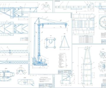 Чертеж Проектирование металлической конструкции башенного крана на гусеничном ходу