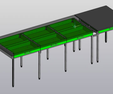 3D модель Лабораторный стол с выдвижными ящиками (8шт)
