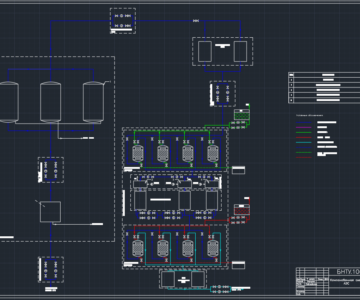 Чертеж Водно-химический комплекс АЭС c 4-мя блоками ВВЭР-1000