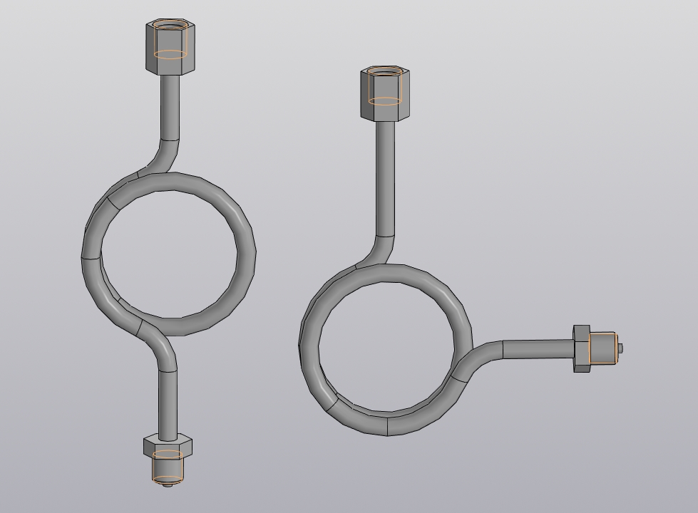 3D модель Демпфер манометра (петлевая трубка) ВР G1/2 - НР G1/2