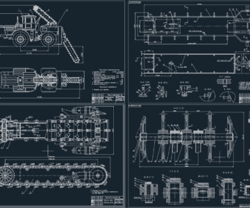 Чертеж Траншеекопатель ПЗМ-2A на базе К-701 "Кировец"