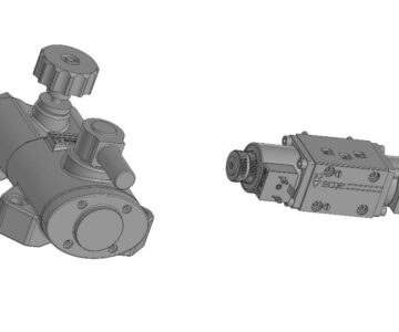 3D модель Ручной насос ATOS PM-106  и гидрораспределитель ATOS DHI-07512-X 24DC 24