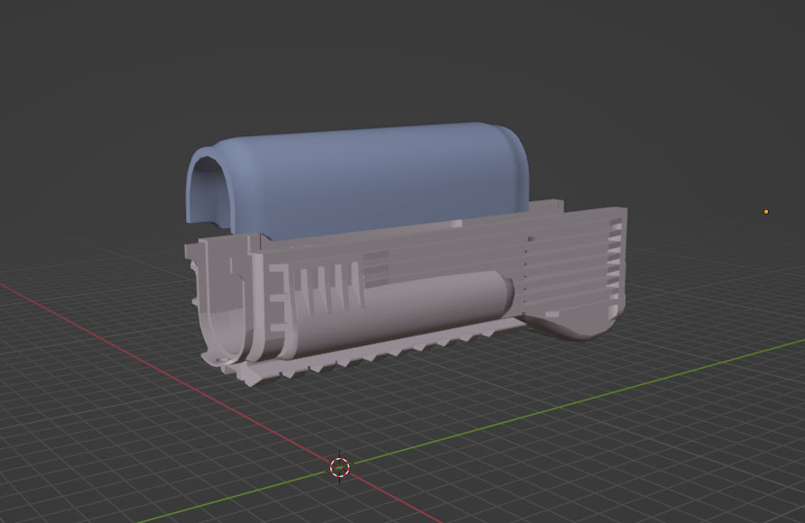 3D модель Тактическое цевьё с накладкой на газовую трубку для страйкбола АК74М